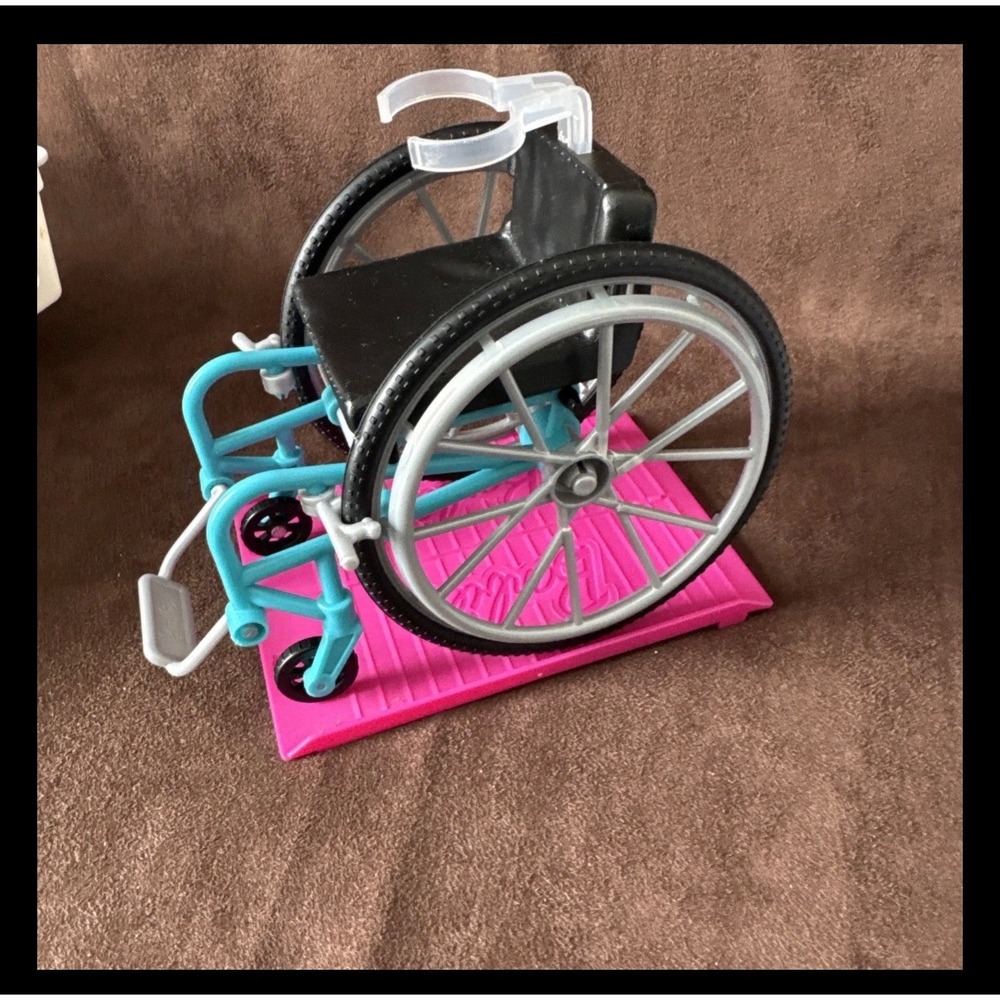 2018 Barbie Wheelchair Blue Teal Black Mattel Fashionistas Doll Accessory